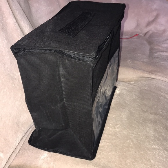 Black zippered bag with half front clear window π - Picture 2 of 6